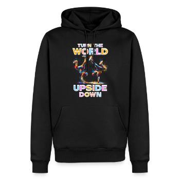 Le breakdance met le monde sens dessus dessous - Sweat à capuche Premium bio Homme - noir - Devant - Nico (187cm)
