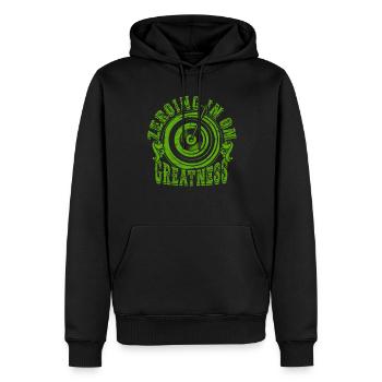 Bogenschießen Bogenschütze Zeroing in on greatness - Männer Premium Bio Hoodie - Schwarz - Vorne - Nico (187cm)