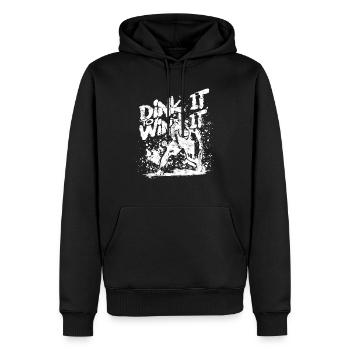 Pickleball Dink it to Win it - Männer Premium Bio Hoodie - Schwarz - Vorne - Nico (187cm)