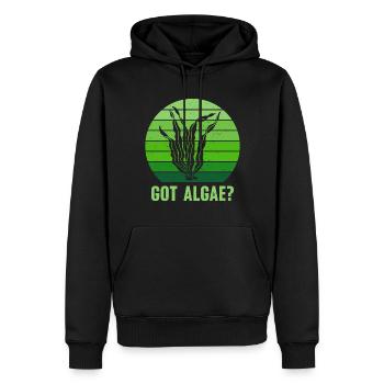Seaweed Algae - Men’s Premium Organic Hoodie - black - Front - Nico (187cm)