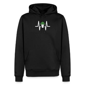 Brokkoli EKG Herzschlag - Männer Premium Bio Hoodie - Schwarz - Vorne - Nico (187cm)