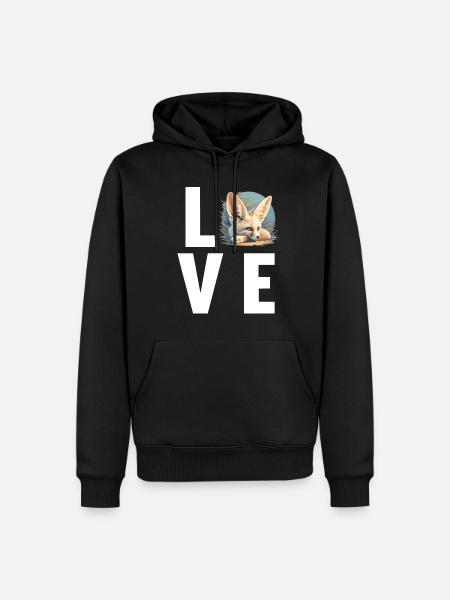 Fennec Renard Fenneks Fennek - Sweat à capuche Premium bio Homme - noir