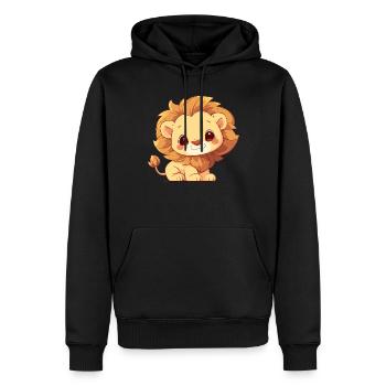 Lion Löwen Löwe - Sweat à capuche Premium bio Homme - noir - Devant - Nico (187cm)