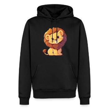 Lion Löwen Löwe - Sweat à capuche Premium bio Homme - noir - Devant - Nico (187cm)