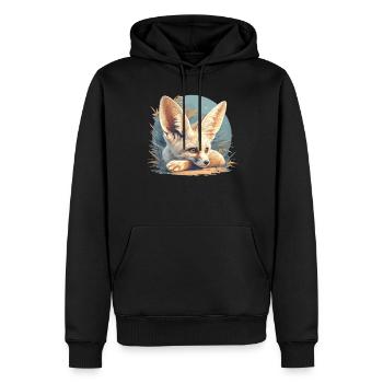 Fennec Fox Fenneks Fennek - Männer Premium Bio Hoodie - Schwarz - Vorne - Nico (187cm)