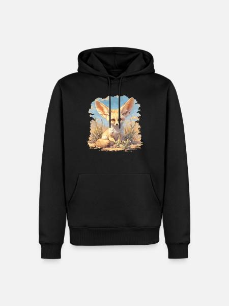 Fennec Fox Fenneks Fennek - Men’s Premium Organic Hoodie - black