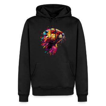 Biber Bunt Regenbogen Popart Nagetiere Süßer Biber - Männer Premium Bio Hoodie - Schwarz - Vorne - Nico (187cm)