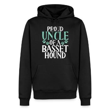 Basset Hound Gifts - Männer Premium Bio Hoodie - Schwarz - Vorne - Nico (187cm)
