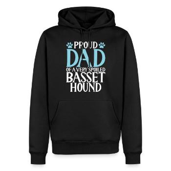 Cadeaux Basset Hound - Sweat à capuche Premium bio Homme - noir - Devant - Nico (187cm)