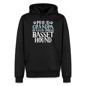Cadeaux Basset Hound - Sweat à capuche Premium bio Homme - noir - Devant - Nico (187cm)