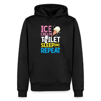 Tolérant au lactose ou intolérant au lactose - Sweat à capuche Premium bio Homme - noir - Devant - Nico (187cm)