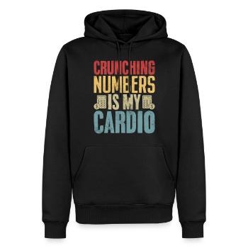 Zahlen knacken ist mein Cardio-Retro lustig - Männer Premium Bio Hoodie - Schwarz - Vorne - Nico (187cm)