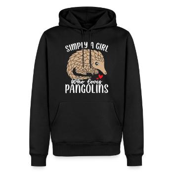 Simplement une fille qui aime les filles de pangolins drôles - Sweat à capuche Premium bio Homme - noir - Devant - Nico (187cm)