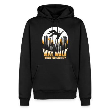 Parkour Parkour Runner Why walk when you can fly? - Men’s Premium Organic Hoodie - black - Front - Nico (187cm)