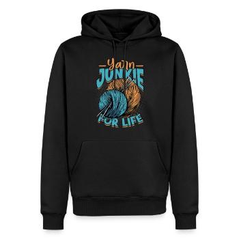 Stricken Häkeln Yarn junkie for life - Männer Premium Bio Hoodie - Schwarz - Vorne - Nico (187cm)