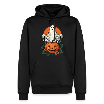 Fröhlicher Gruselspuk - Männer Premium Bio Hoodie - Schwarz - Vorne - Nico (187cm)