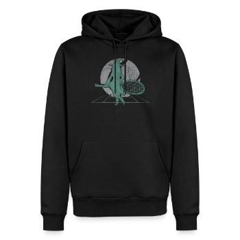 Funny Tennis Player Racket - Men’s Premium Organic Hoodie - black - Front - Nico (187cm)