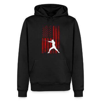 Fencing american flag Combat Fighting, Fencer - Männer Premium Bio Hoodie - Schwarz - Vorne - Nico (187cm)
