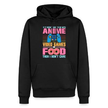 Anime, Jeux vidéo ou food, Manga, Otaku, Japonais - Sweat à capuche Premium bio Homme - noir - Devant - Nico (187cm)