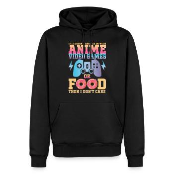 Anime, Jeux vidéo ou food, Manga, Otaku, Japonais - Sweat à capuche Premium bio Homme - noir - Devant - Nico (187cm)