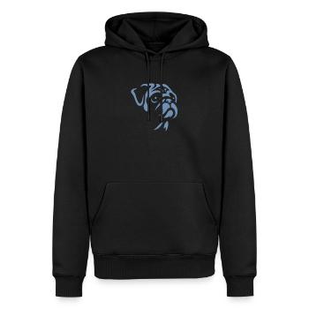 Mops Silhouette Haustier Minimalistisch Elegant - Männer Premium Bio Hoodie - Schwarz - Vorne - Nico (187cm)