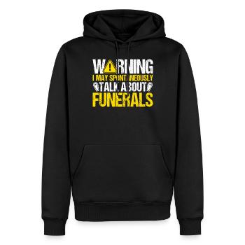 Je peux spontanément parler d’enterrements drôles - Sweat à capuche Premium bio Homme - noir - Devant - Nico (187cm)