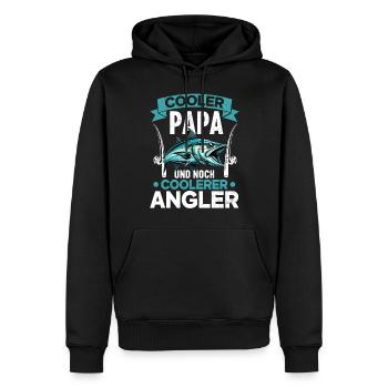 Angler Papa Angelrute Witziges Vatertag Fischer - Männer Premium Bio Hoodie - Schwarz - Vorne - Nico (187cm)