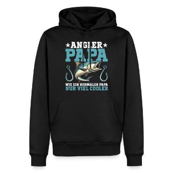 Angler Papa Angelrute Witziges Vatertag Fischer - Männer Premium Bio Hoodie - Schwarz - Vorne - Nico (187cm)