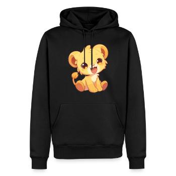 Lionne Lionnes Lionne - Sweat à capuche Premium bio Homme - noir - Devant - Nico (187cm)