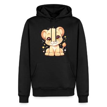 Lionne Lionnes Lionne - Sweat à capuche Premium bio Homme - noir - Devant - Nico (187cm)
