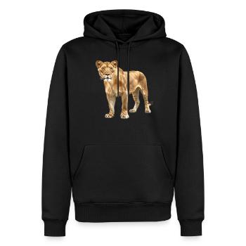 Lionne Lionnes Lionne - Sweat à capuche Premium bio Homme - noir - Devant - Nico (187cm)