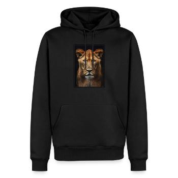 Lionne Lionnes Lionne - Sweat à capuche Premium bio Homme - noir - Devant - Nico (187cm)