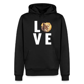 Lionne Lionnes Lionne - Sweat à capuche Premium bio Homme - noir - Devant - Nico (187cm)