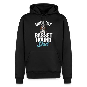 Cadeaux Basset Hound - Sweat à capuche Premium bio Homme - noir - Devant - Nico (187cm)