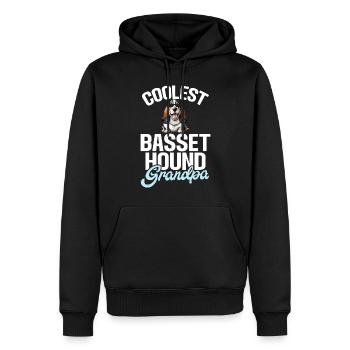 Cadeaux Basset Hound - Sweat à capuche Premium bio Homme - noir - Devant - Nico (187cm)