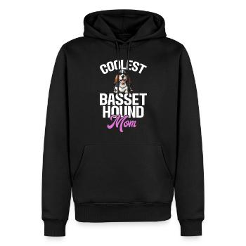 Cadeaux Basset Hound - Sweat à capuche Premium bio Homme - noir - Devant - Nico (187cm)