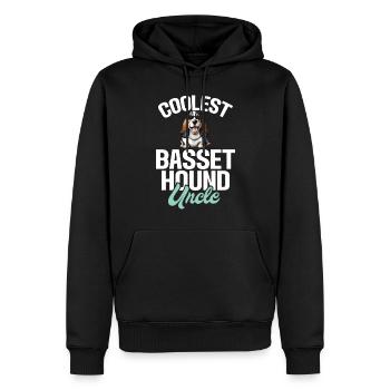 Basset Hound Gifts - Männer Premium Bio Hoodie - Schwarz - Vorne - Nico (187cm)