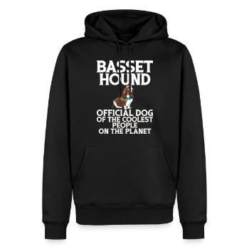 Cadeaux Basset Hound - Sweat à capuche Premium bio Homme - noir - Devant - Nico (187cm)