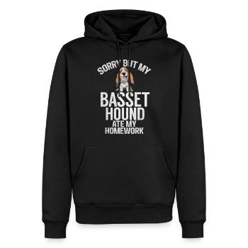 Cadeaux Basset Hound - Sweat à capuche Premium bio Homme - noir - Devant - Nico (187cm)
