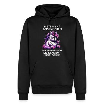 Bitte Nicht Ansprechen Ich Bin Wirklich So Genervt - Männer Premium Bio Hoodie - Schwarz - Vorne - Nico (187cm)