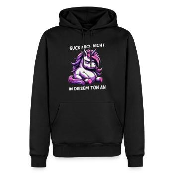 Guck Mich Nicht In Diesem Ton An - Männer Premium Bio Hoodie - Schwarz - Vorne - Nico (187cm)
