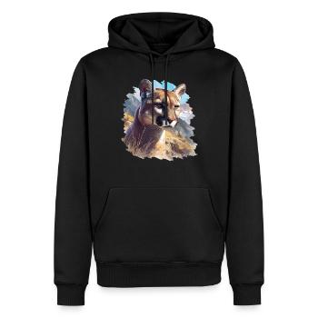 Cougar Berglöwen Berglöwe - Männer Premium Bio Hoodie - Schwarz - Vorne - Nico (187cm)