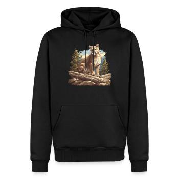 Cougar Berglöwen Berglöwe - Männer Premium Bio Hoodie - Schwarz - Vorne - Nico (187cm)