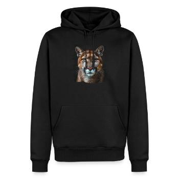 Cougar Mountain Lion Mountain Lion - Men’s Premium Organic Hoodie - black - Front - Nico (187cm)