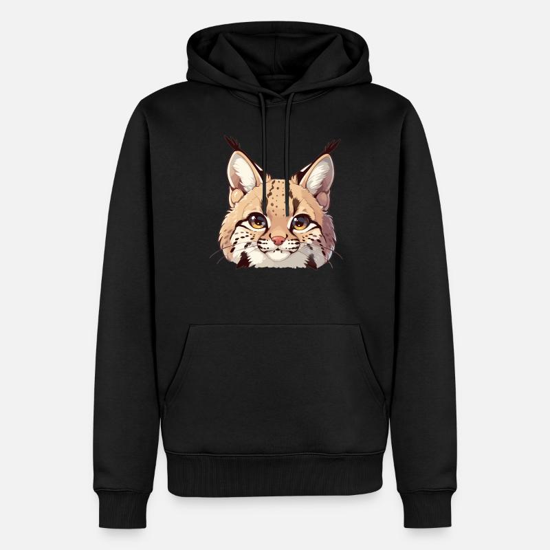 Lynx Luchse Luchs - Männer Premium Bio Hoodie - Schwarz
