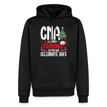 Frohe Weihnachten Cna: Ich Arbeite An Weihnachten, - Männer Premium Bio Hoodie - Schwarz - Vorne - Nico (187cm)