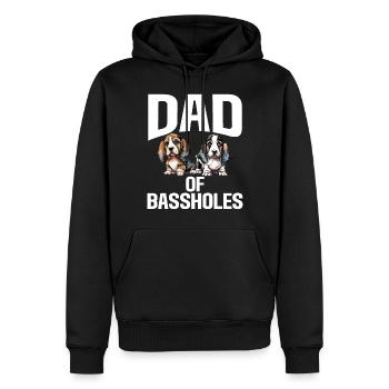 Basset Hound Gifts - Männer Premium Bio Hoodie - Schwarz - Vorne - Nico (187cm)