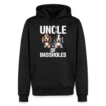 Cadeaux Basset Hound - Sweat à capuche Premium bio Homme - noir - Devant - Nico (187cm)