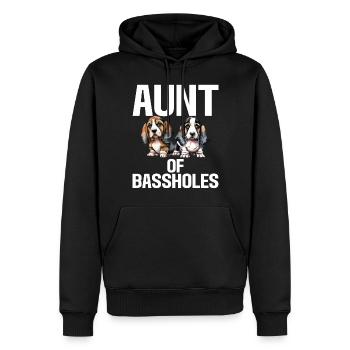 Cadeaux Basset Hound - Sweat à capuche Premium bio Homme - noir - Devant - Nico (187cm)