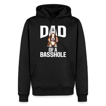 Cadeaux Basset Hound - Sweat à capuche Premium bio Homme - noir - Devant - Nico (187cm)